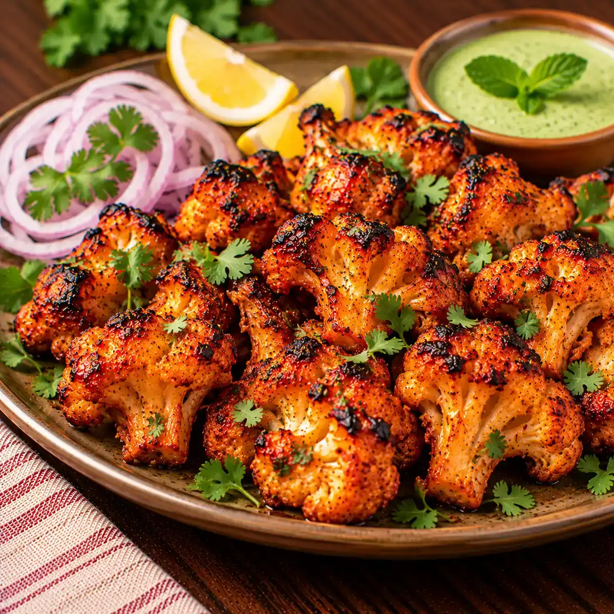 Tandoori Gobi — Savor our Tandoori Gobi, where tender cauliflower florets are marinated at Apna Bazar - Eatery